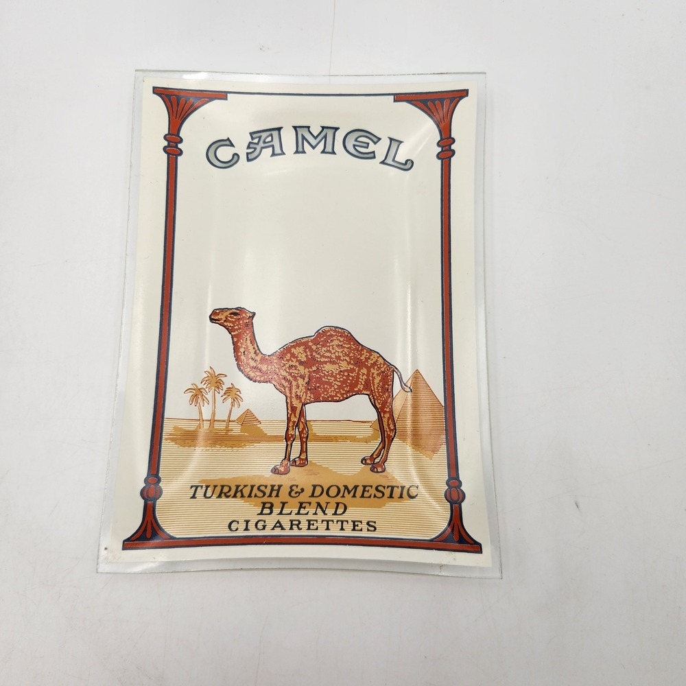 Vintage Camel Turkish & Domestic Blend Cigarettes Glass Tray Advertising Dish